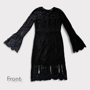Lulu's little black midi laced dress